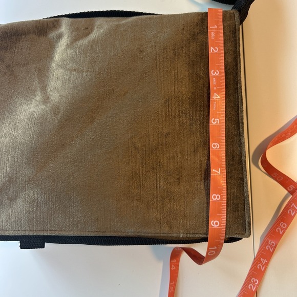 Messenger Crossbody Bag Velour Whimsy Novelty Fabric Lining Hippie Boho Brown - Picture 11 of 12